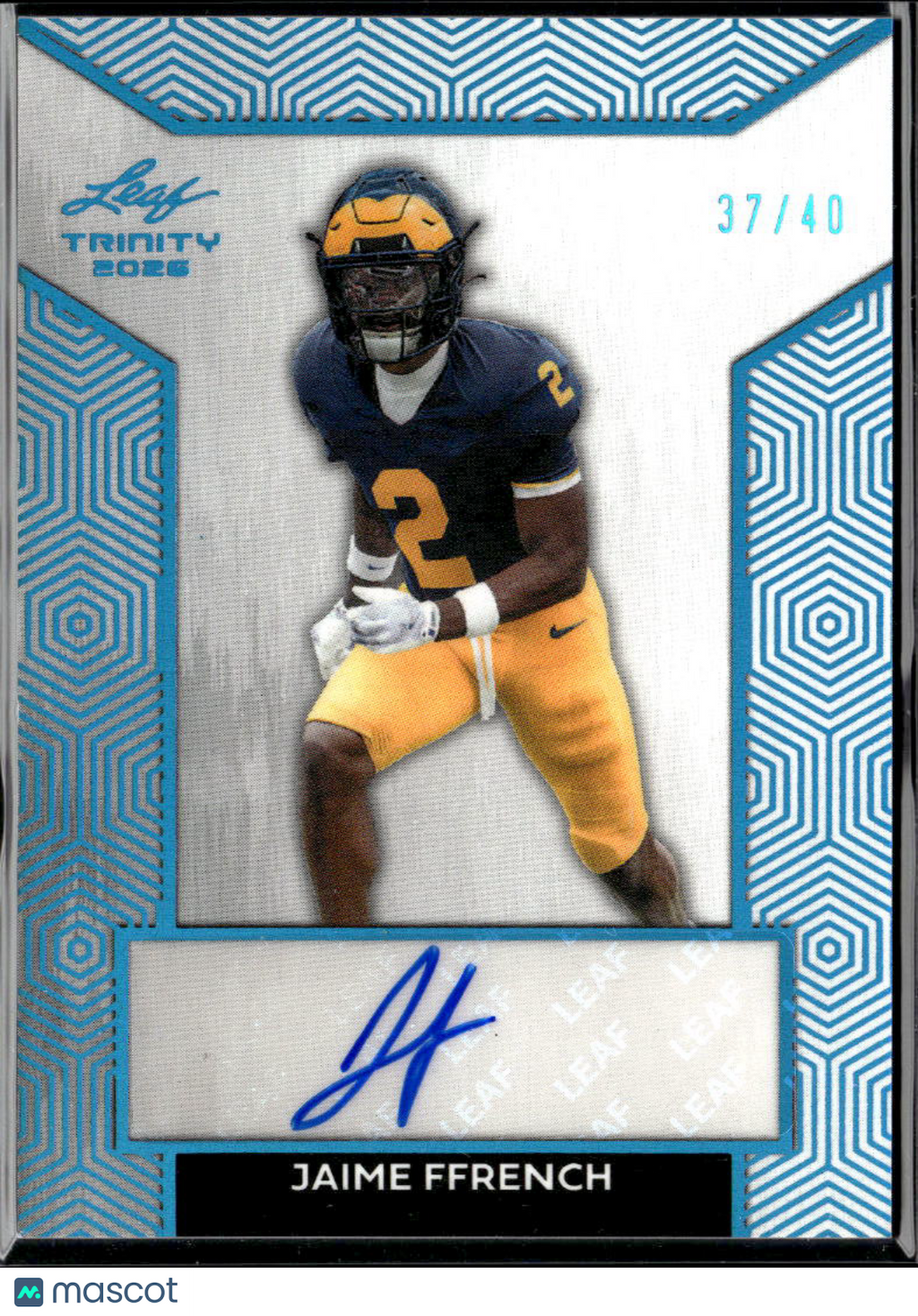 Jaime Ffrench 2026 Leaf Trinity Auto Autograph RC Michigan Wolverines 37/40