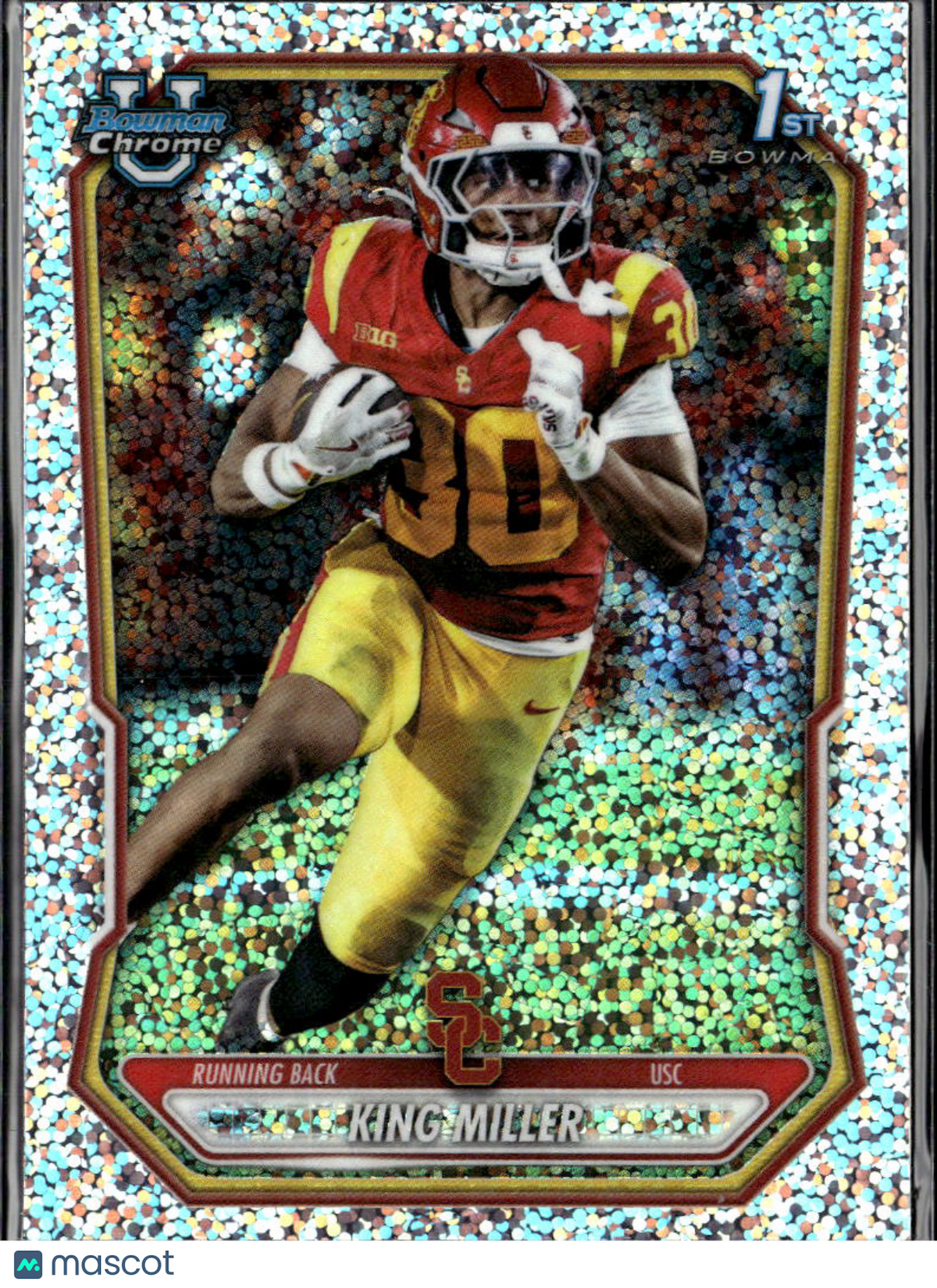 King Miller 2026 Bowman Chrome 1st Speckle Refractor USC Trojans
