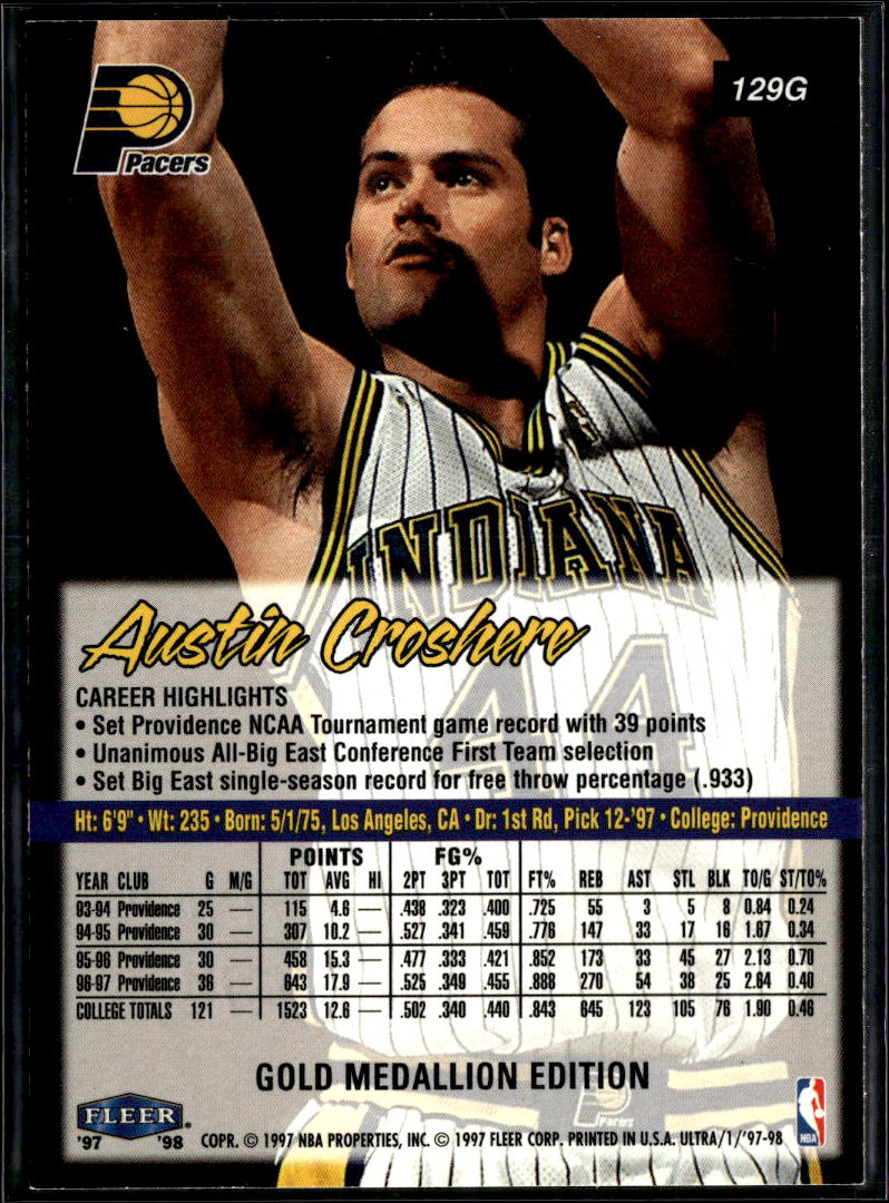 Austin Croshere 1997 Fleer Ultra Gold Medallion Indiana Pacers