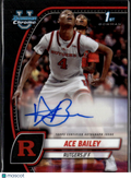 Ace Bailey 2024 Bowman Chrome 1st Auto Autograph Rutgers Scarlet Knights