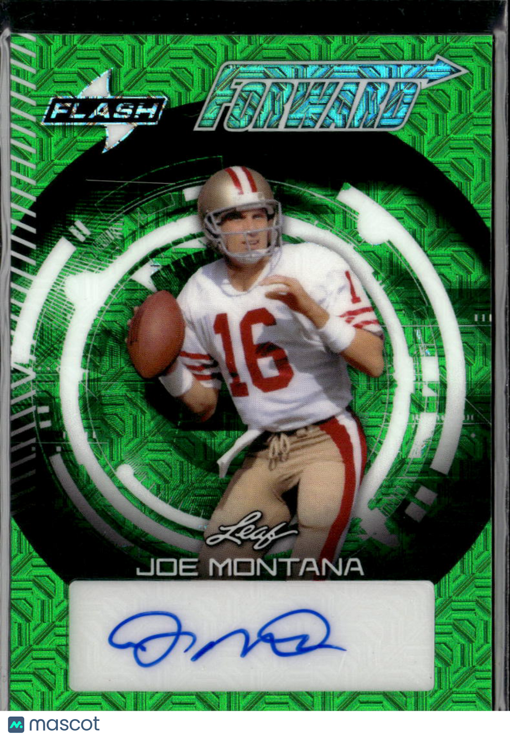 Joe Montana 2025 Leaf Flash Auto Autograph Green San Francisco 49ers 6/15