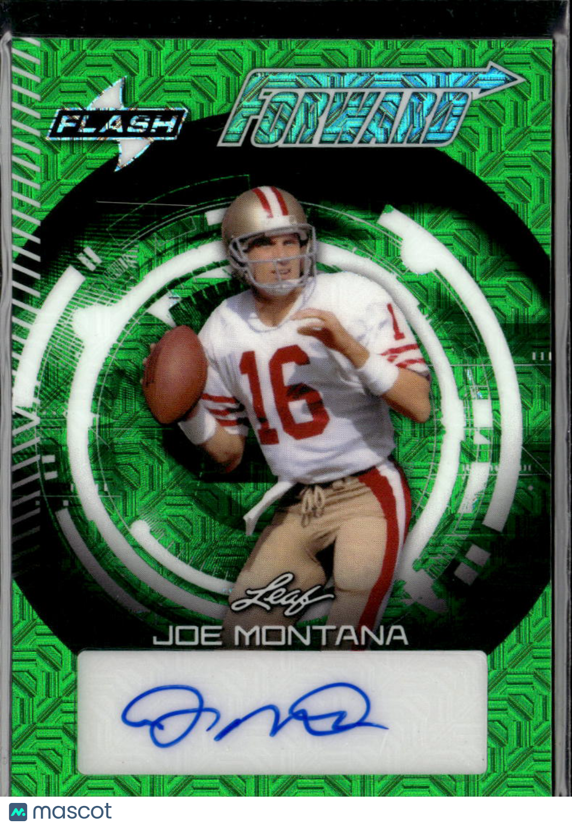 Joe Montana 2025 Leaf Flash Auto Autograph Green San Francisco 49ers 6/15