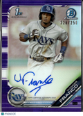 Wander Franco 2019 Bowman Chrome 1st Auto Autograph 226/250 Tampa Bay Rays