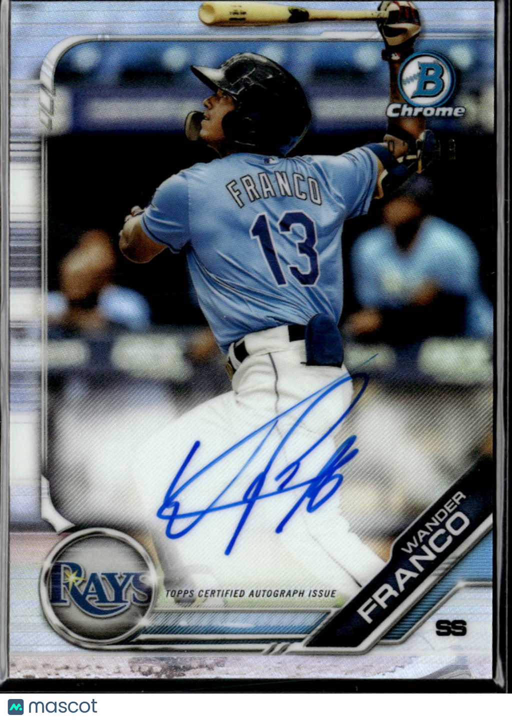 Wander Franco 2019 Bowman Chrome Auto Autograph 92/99 Tampa Bay Rays