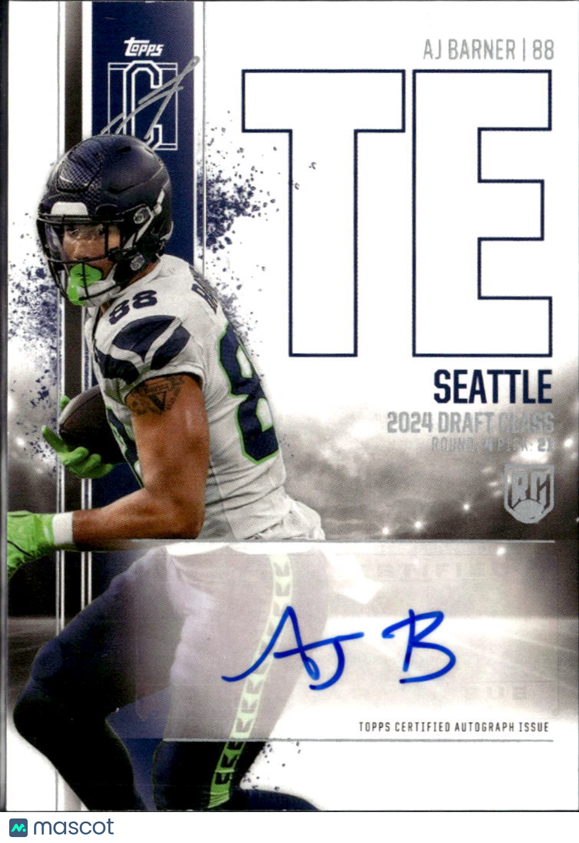 AJ Barner 2024 Topps Signature Class Auto Autograph RC Seattle Seahawks