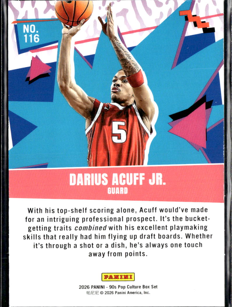 Darius Acuff Jr. 2026 Panini 90s Pop Culture Box Set Holo Rookie RC Kings