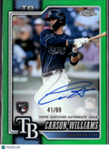 Carson Williams 2026 Topps Chrome Auto Autograph RC 41/99 Tampa Bay Rays