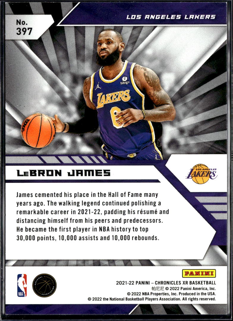 LeBron James 2021-22 Chronicles XR GOLD 1/3 Los Angeles Lakers