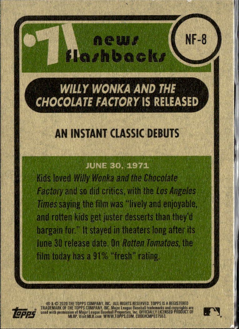 Gene Wilder 2020 Topps Heritage Willy Wonka Chocolate Factory #NF-8