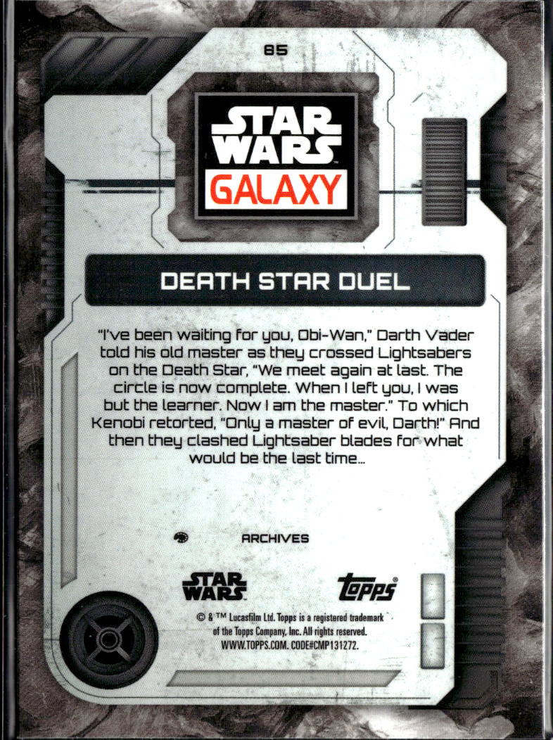 Death Star Duel 2026 Topps Star Wars Galaxy Mini Diamond Refractor #85