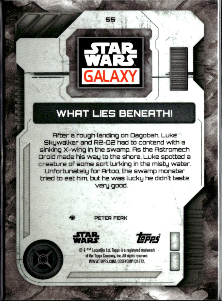 What Lies Beneath Topps Star Wars Galaxy Mini Diamond Refractor #55