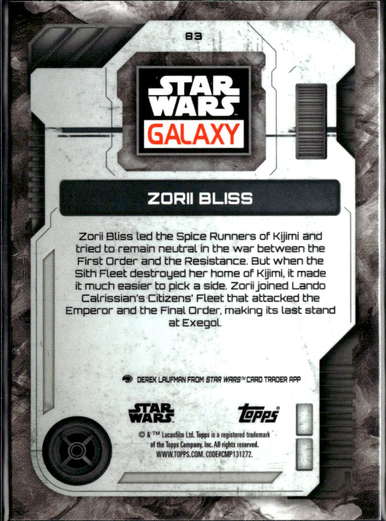 Zorii Bliss 2026 Topps Star Wars Galaxy Mini Diamond Refractor #83