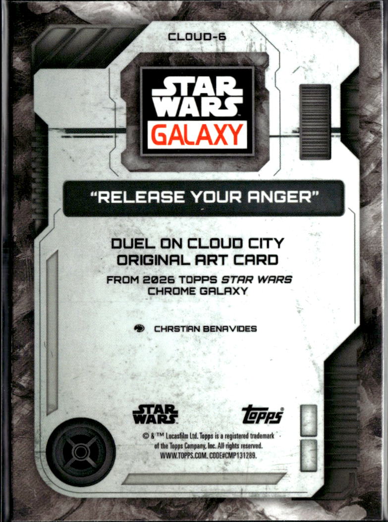 Release Your Anger 2026 Topps Star Wars Chrome Galaxy Refractor #CLOUD-6