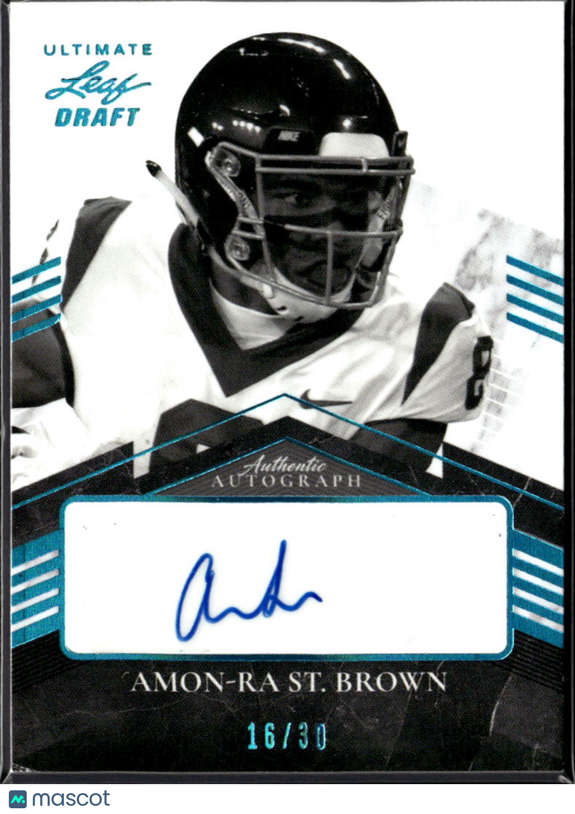 Amon-Ra St. Brown 2021 Leaf Ultimate Auto Autograph RC USC Trojans Lions 16/30