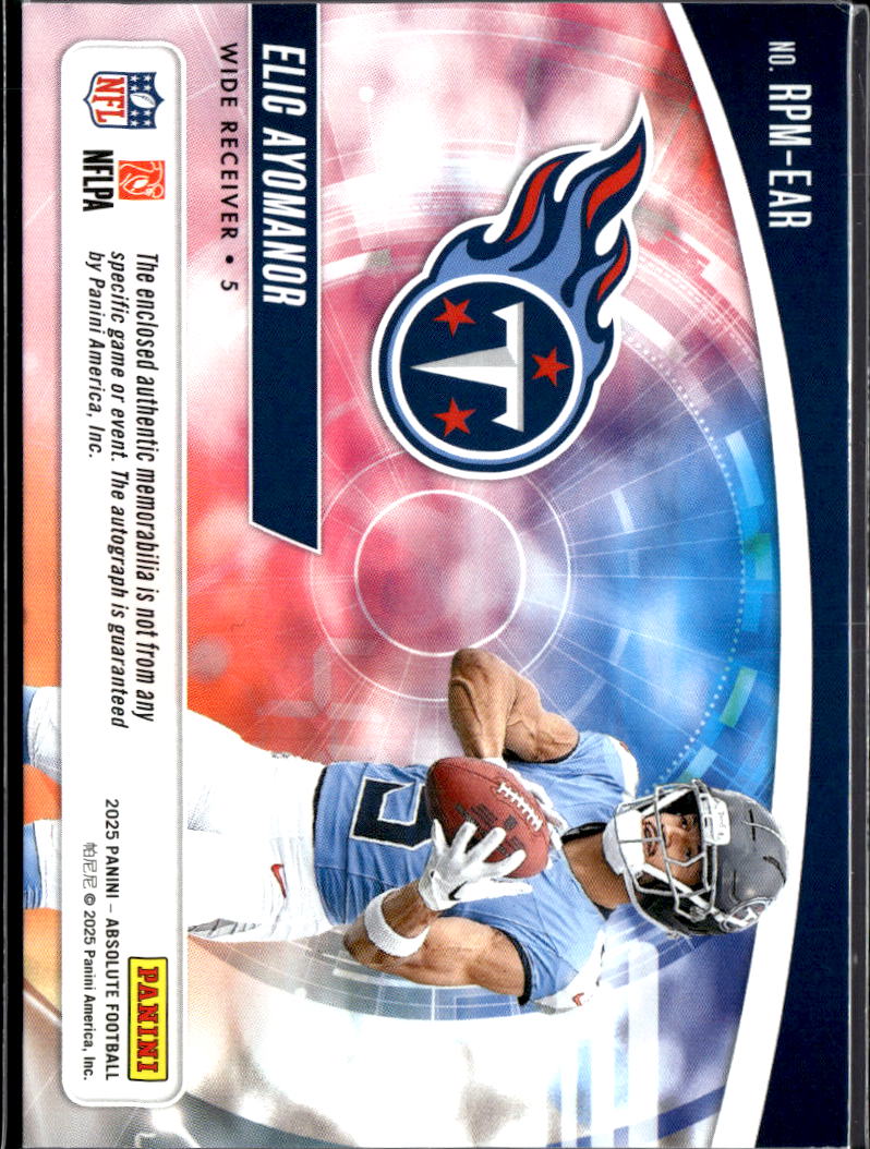 Elic Ayomanor 2025 Absolute Auto Autograph Patch RC 124/399 Tennessee Titans