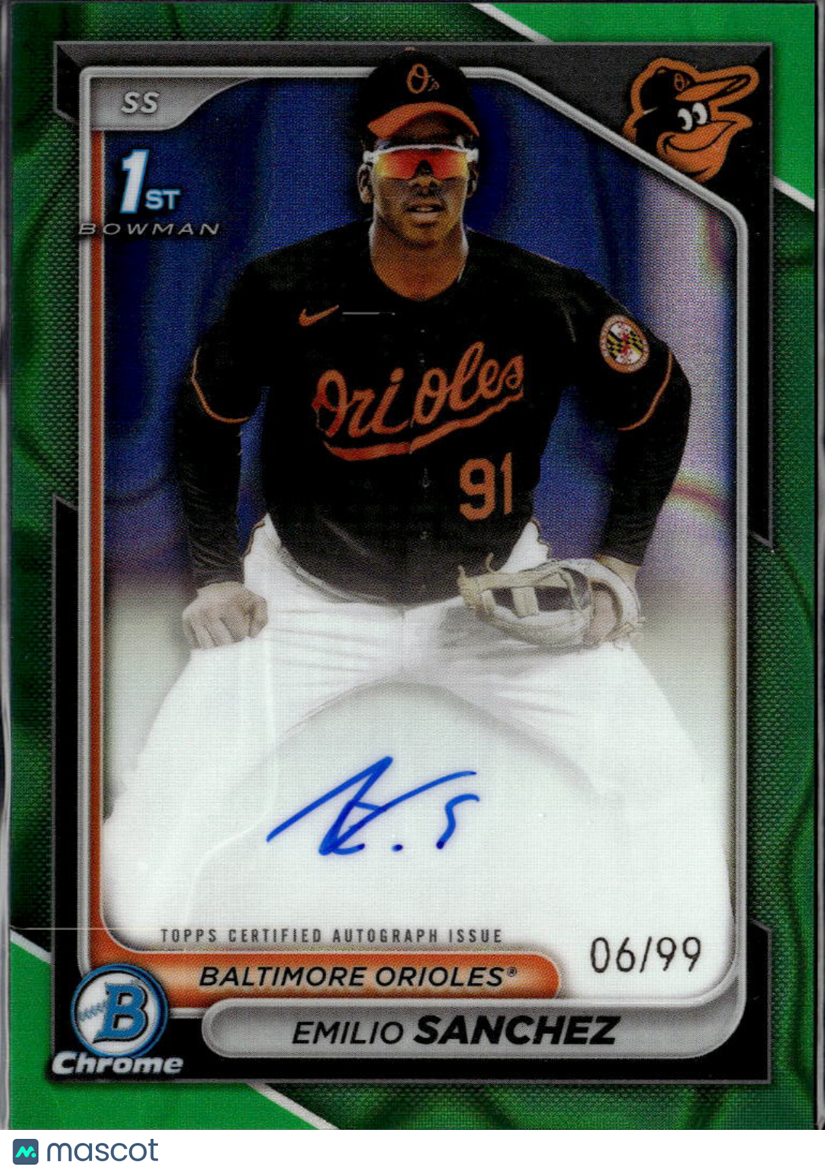 Emilio Sanchez 2024 Bowman Chrome 1st Auto Autograph 6/99 Baltimore Orioles