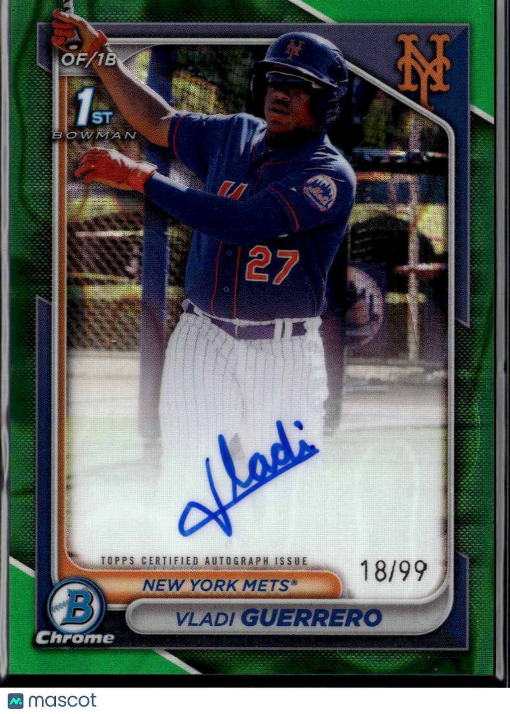 Vladi Guerrero 2024 Bowman Chrome 1st Auto Autograph 18/99 New York Mets