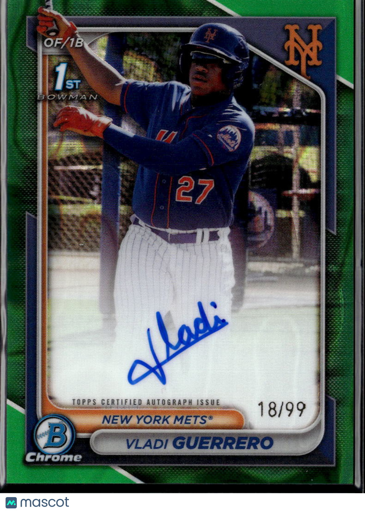 Vladi Guerrero 2024 Bowman Chrome 1st Auto Autograph 18/99 New York Mets
