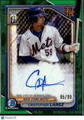 Cristopher Larez 2024 Bowman Chrome 1st Auto Autograph 95/99 New York Mets