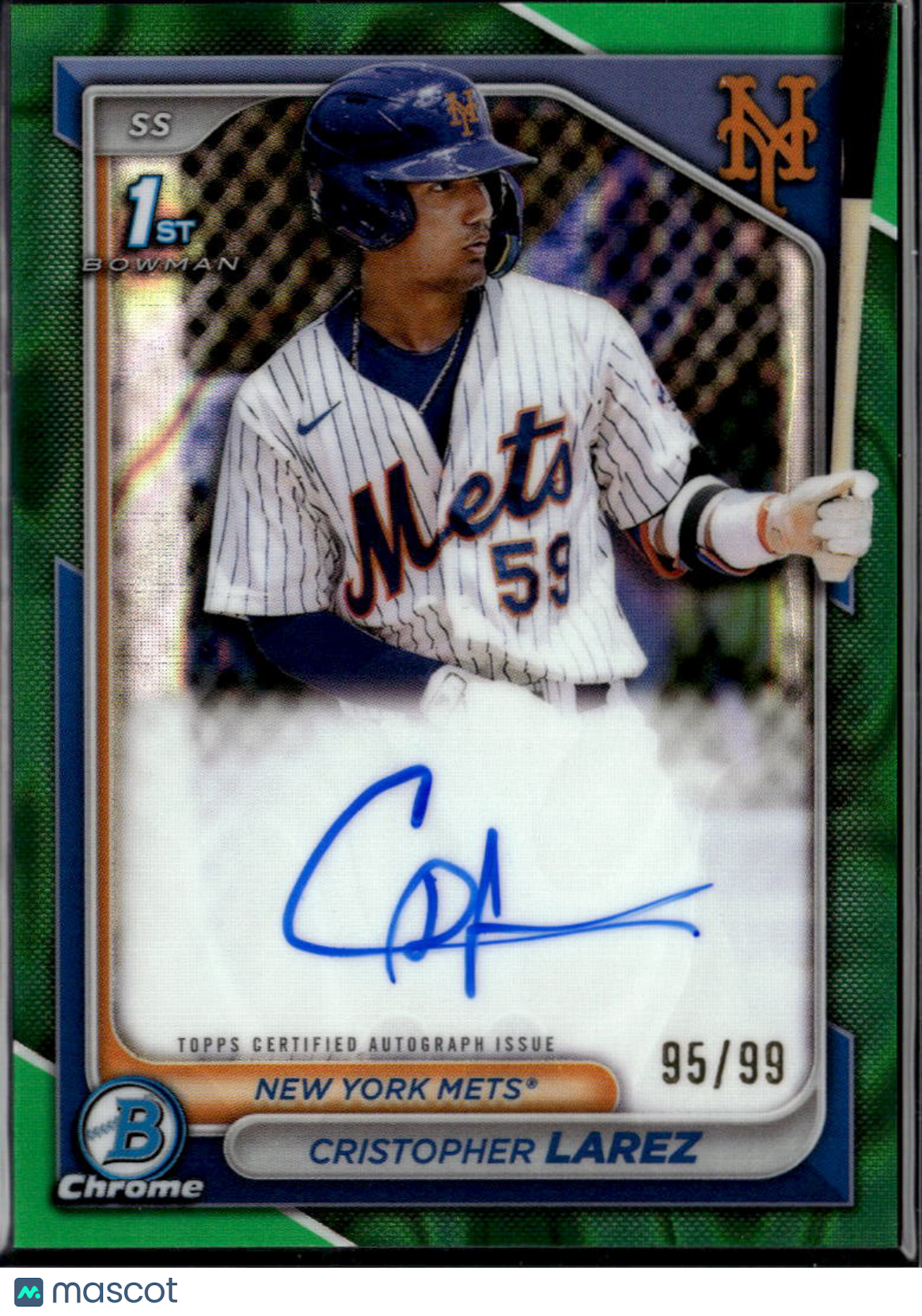 Cristopher Larez 2024 Bowman Chrome 1st Auto Autograph 95/99 New York Mets