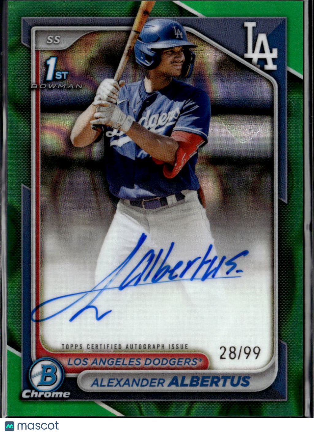 Alexander Albertus 2024 Bowman Chrome 1st Auto Autograph /99 Los Angeles Dodgers