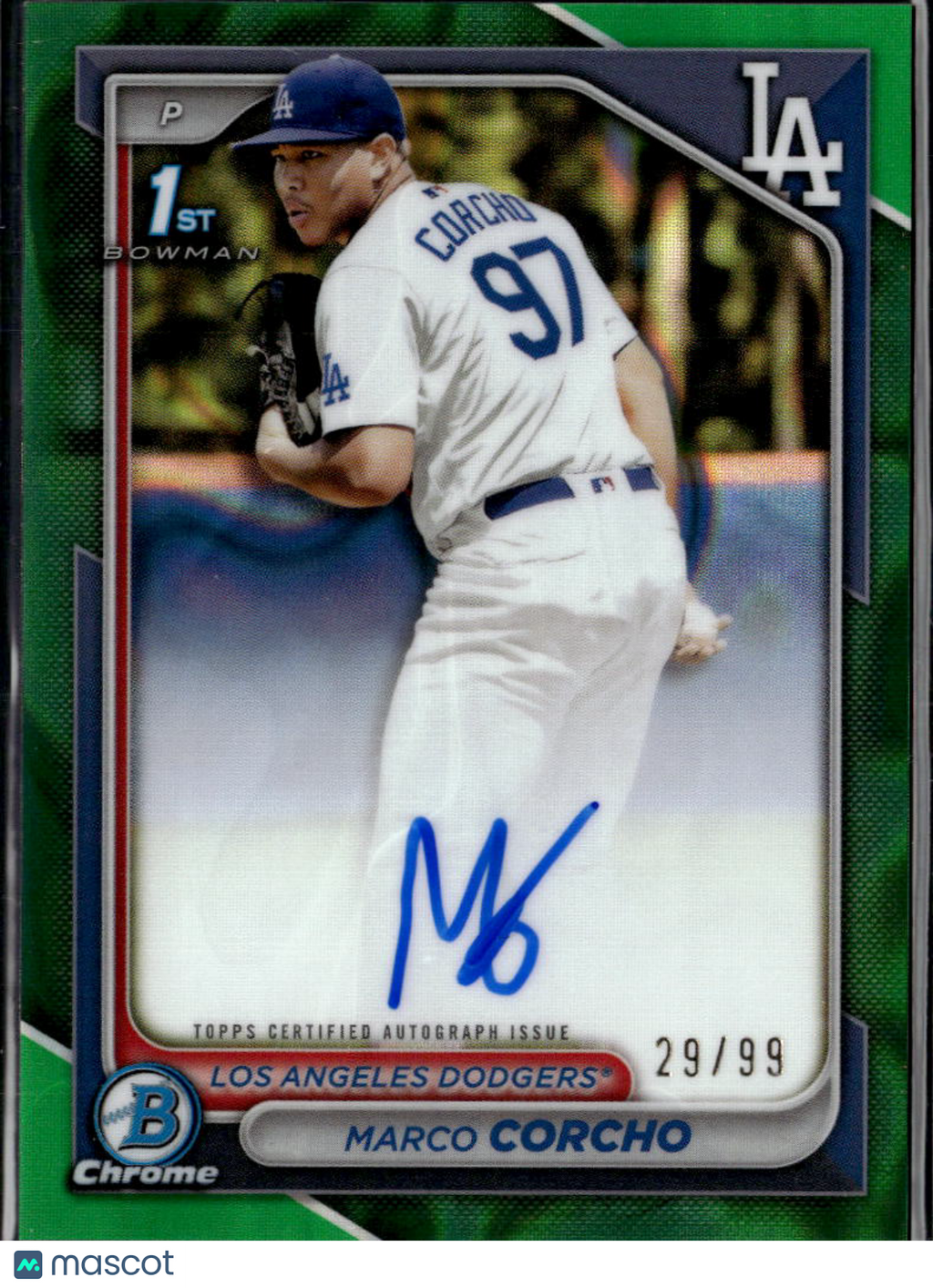 Marco Corcho 2024 Bowman Chrome 1st Auto Autograph /99 Los Angeles Dodgers