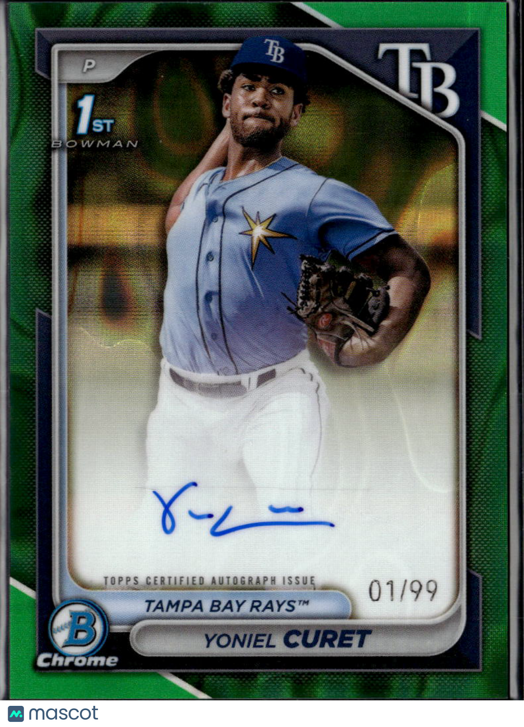 Yoniel Curet 2024 Bowman Chrome 1st Auto Autograph /99 Tampa Bay Rays
