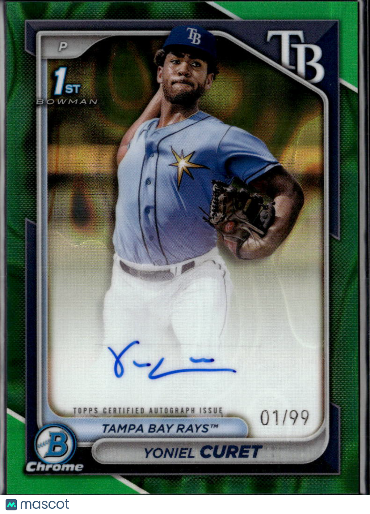 Yoniel Curet 2024 Bowman Chrome 1st Auto Autograph /99 Tampa Bay Rays