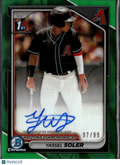 Yassel Soler 2024 Bowman Chrome 1st Auto Autograph /99 Arizona Diamondbacks