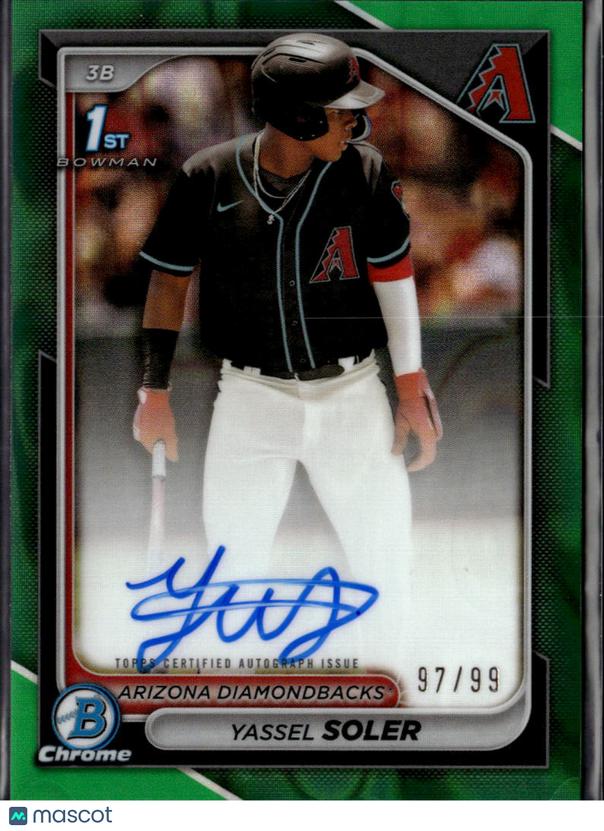Yassel Soler 2024 Bowman Chrome 1st Auto Autograph /99 Arizona Diamondbacks