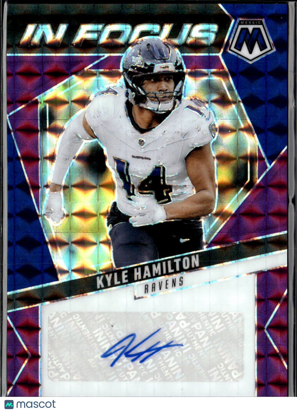 Kyle Hamilton 2025 Mosaic Purple Auto Autograph 28/49 Baltimore Ravens