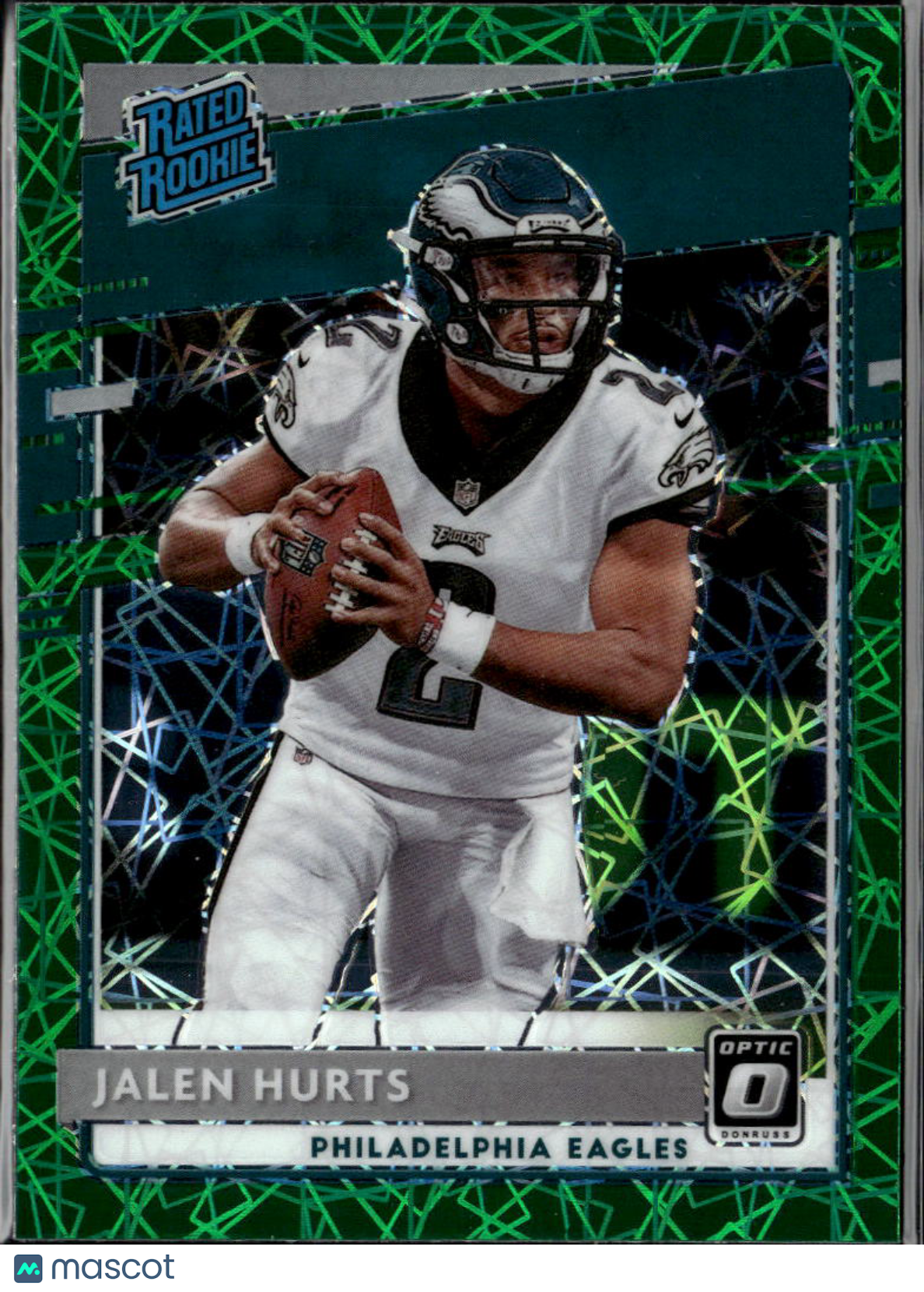 Jalen Hurts 2020 Optic Rated Rookie Green Velocity RC Philadelphia Eagles