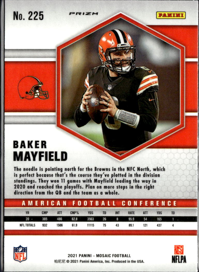 Baker Mayfield 2021 Mosaic Honeycomb Prizm SSP SHORTPRINT Cleveland Browns