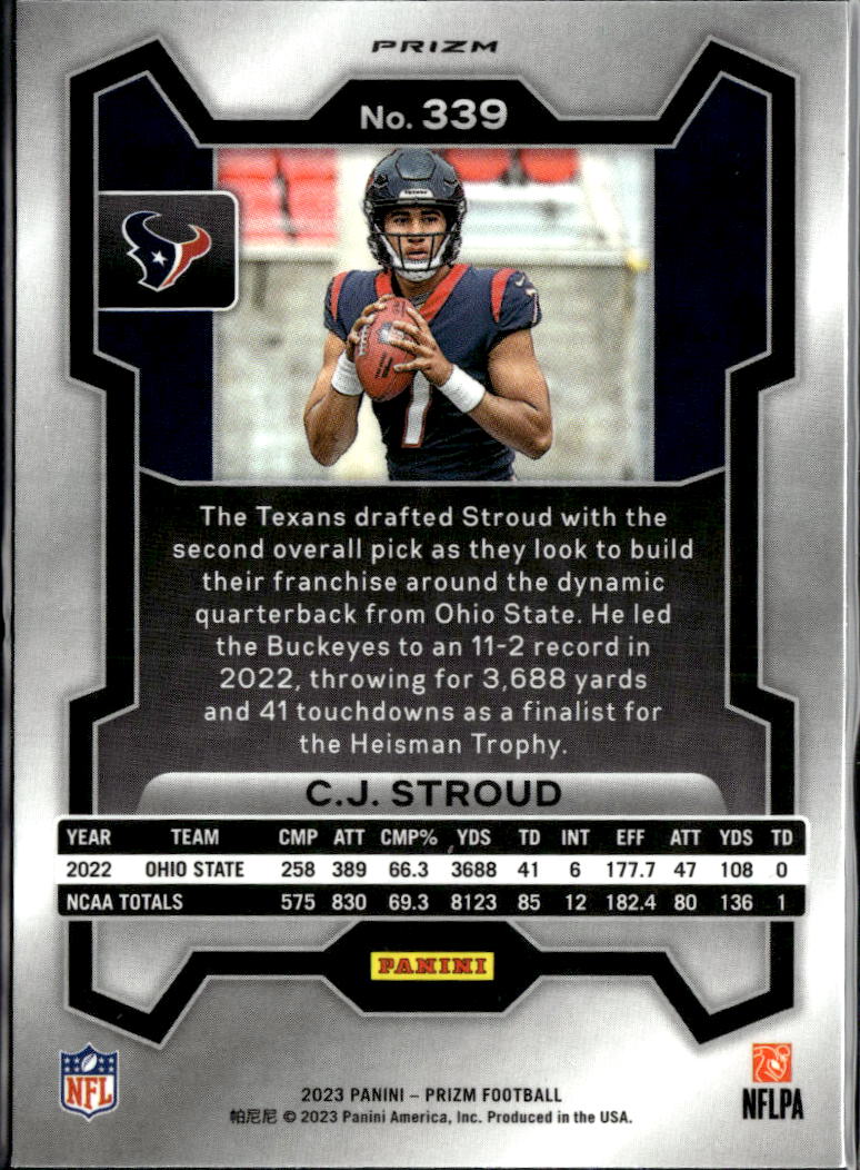 C.J. Stroud 2023 Prizm Red White and Blue Prizm Rookie RC Houston Texans