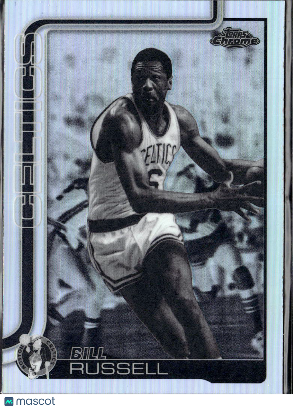Bill Russell 2026 Topps Chrome Negative Refractor Boston Celtics
