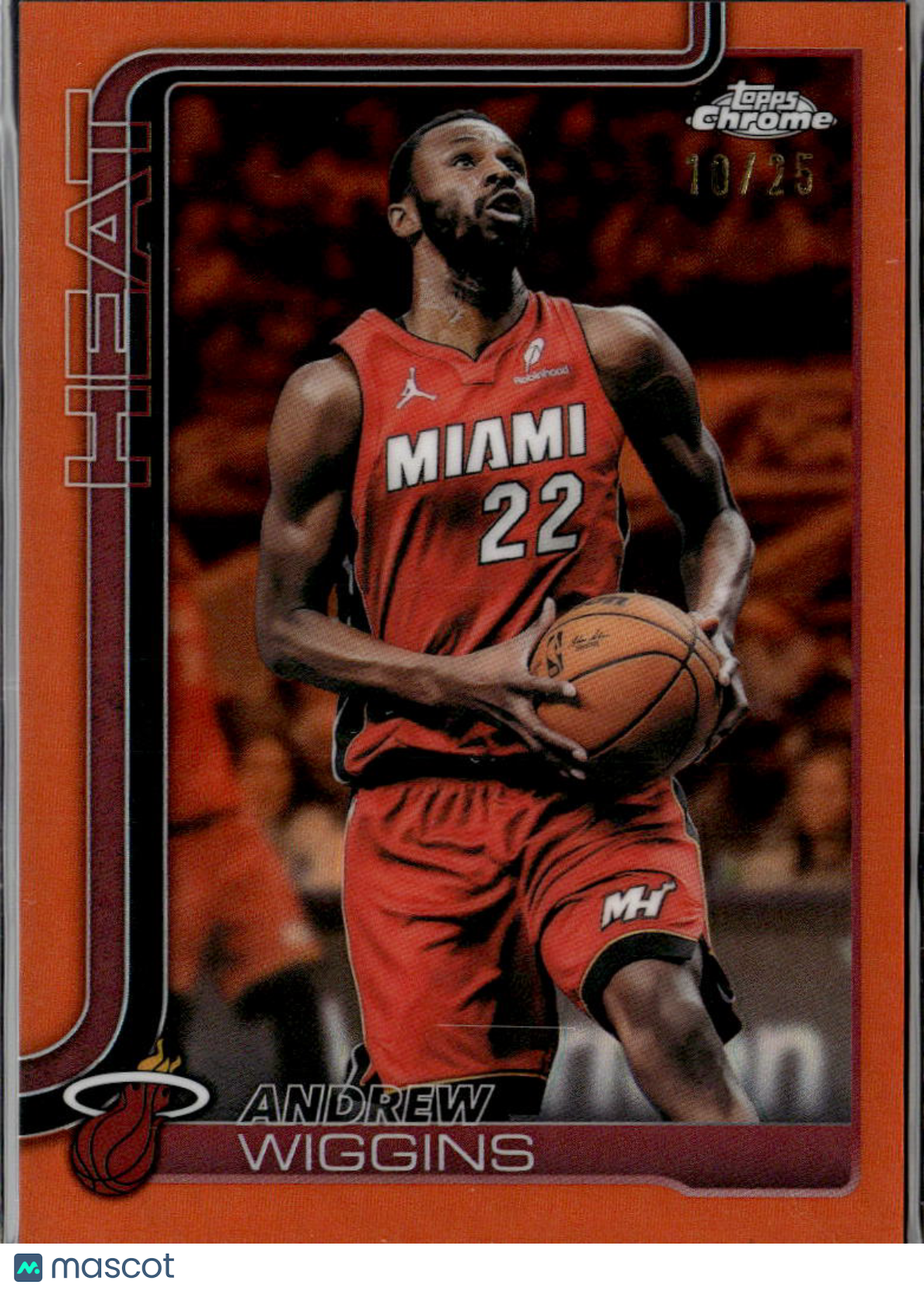 Andrew Wiggins 2026 Topps Chrome Orange Refractor 10/25 Miami Heat