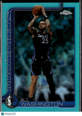P.J. Washington 2026 Topps Chrome Aqua Refractor /199 Dallas Mavericks