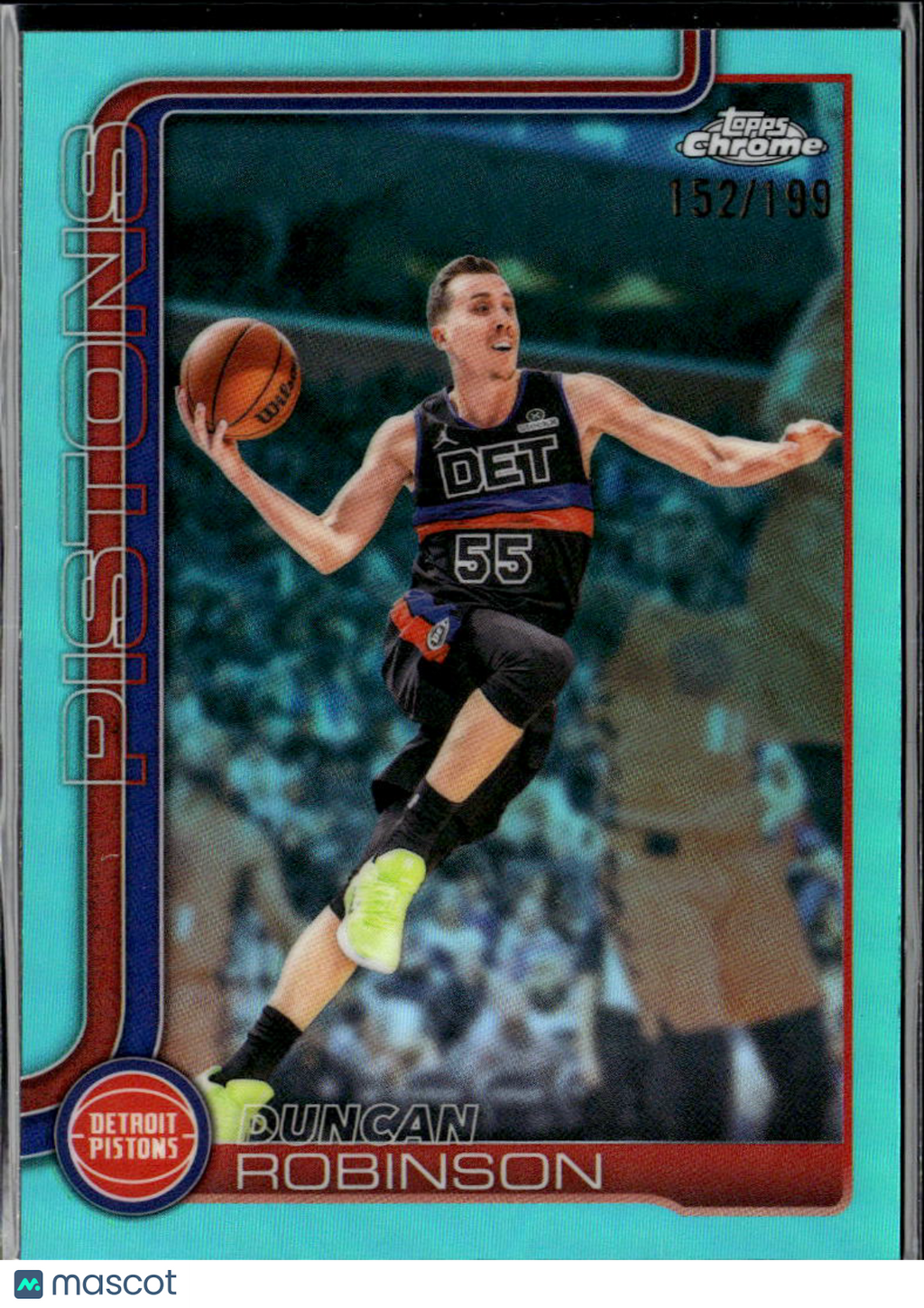Duncan Robinson 2026 Topps Chrome Aqua Refractor /199 Detroit Pistons