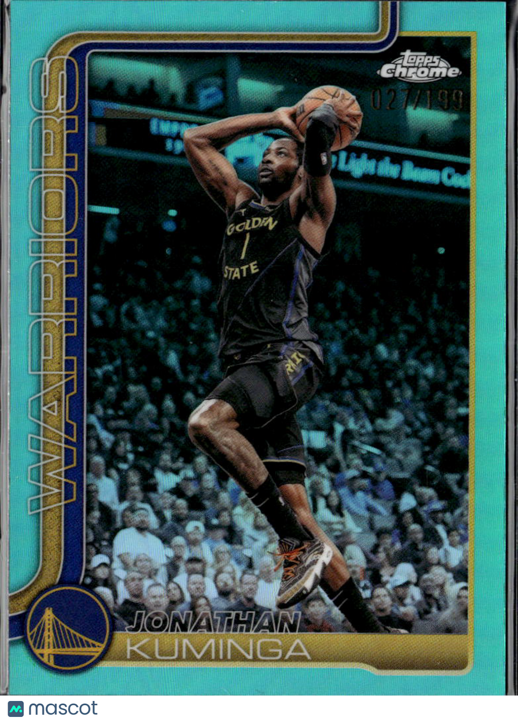 Jonathan Kuminga 2026 Topps Chrome Aqua Refractor /199 Golden State Warriors