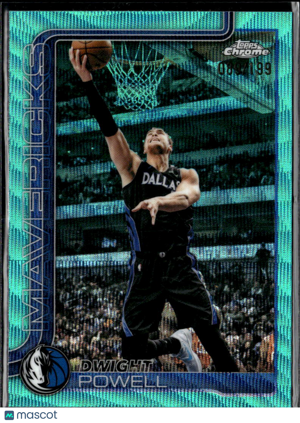 Dwight Powell 2026 Topps Chrome Aqua Wave Refractor /199 Dallas Mavericks