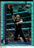 Dwight Powell 2026 Topps Chrome Aqua Wave Refractor /199 Dallas Mavericks