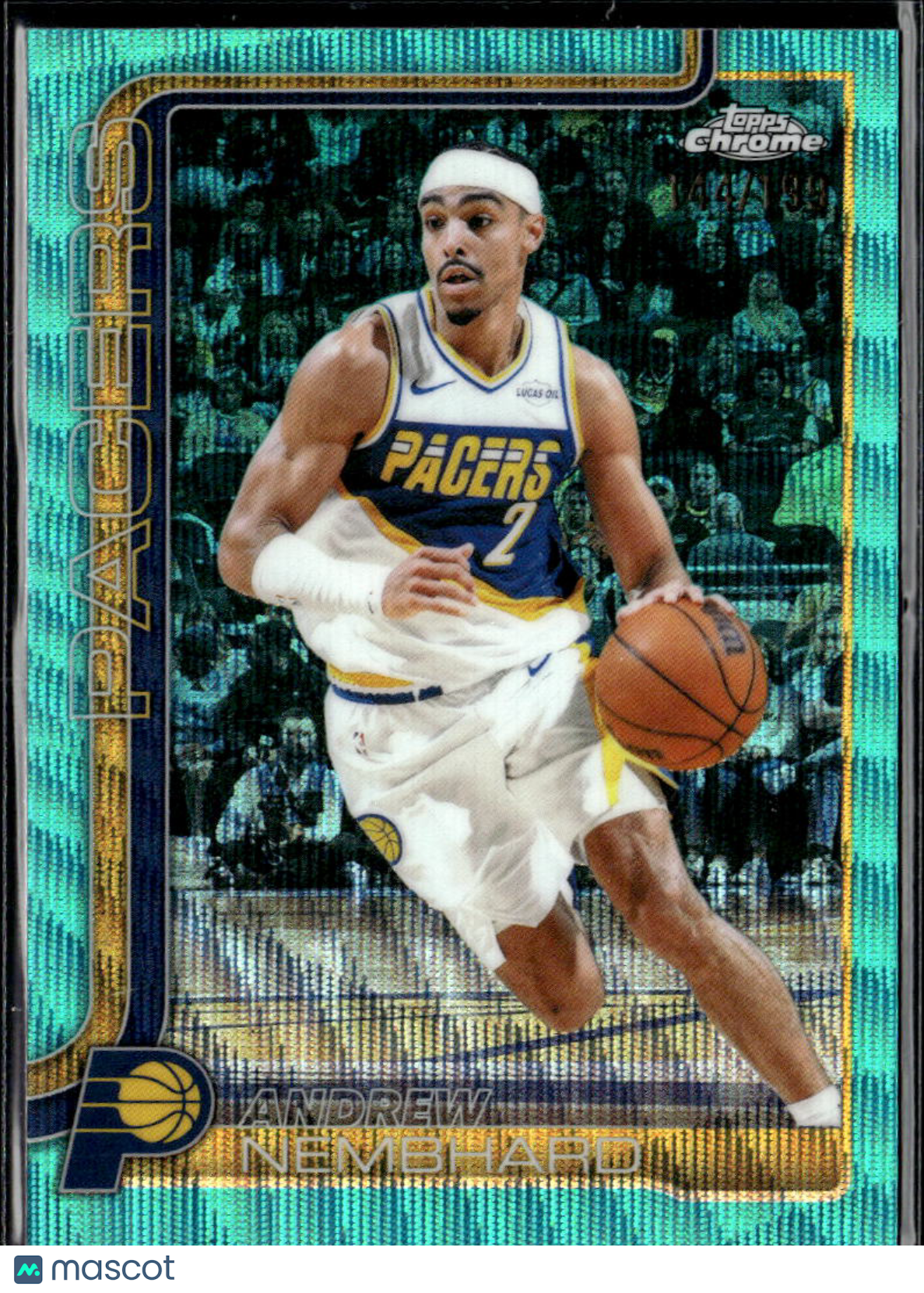 Andrew Nembhard 2026 Topps Chrome Aqua Wave Refractor /199 Indiana Pacers
