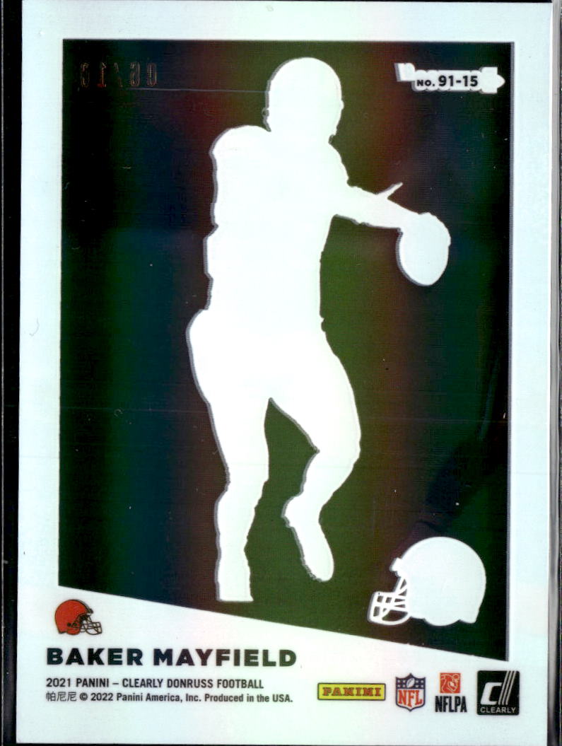 Baker Mayfield 2021 Clearly Donruss '91 HOLO Acetate 6/10 Cleveland Browns