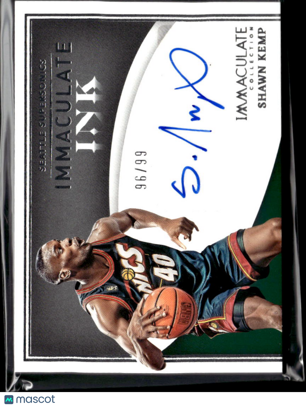 Shawn Kemp 2021-22 Immaculate Auto Autograph 96/99 Seattle SuperSonics