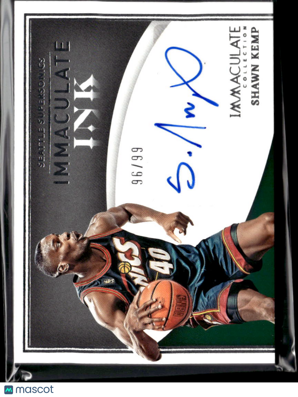 Shawn Kemp 2021-22 Immaculate Auto Autograph 96/99 Seattle SuperSonics