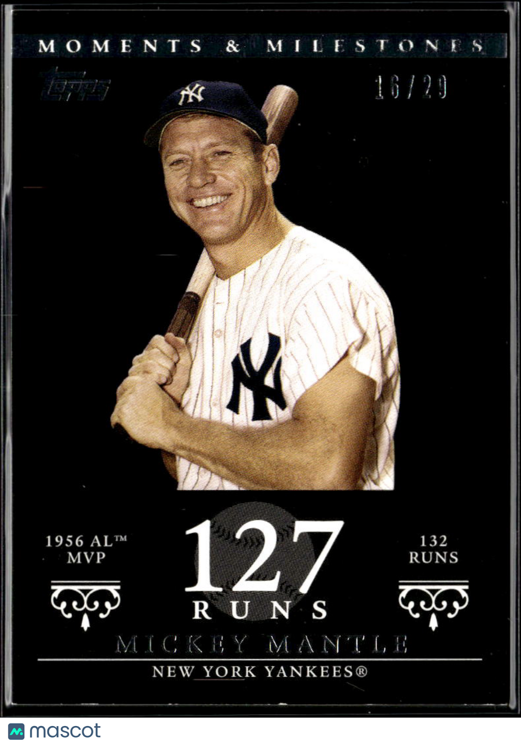 Mickey Mantle 2007 Topps Moments & Milestones Black 16/29 New York Yankees