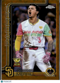 Jackson Merrill 2025 Topps Chrome GOLD Logofractor 18/50 San Diego Padres