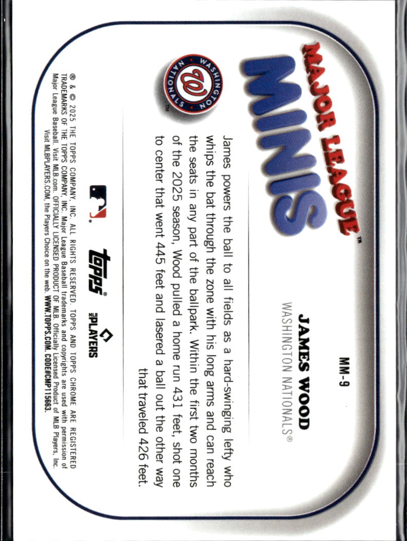 James Wood 2025 Topps Chrome Minis SSP CASE HIT Rookie RC Washington Nationals