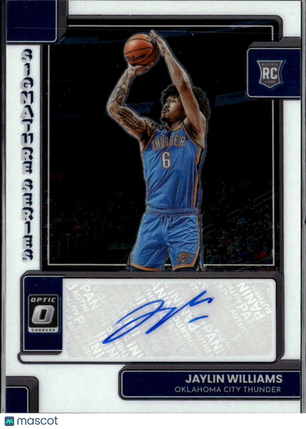 Jaylin Williams 2022-23 Optic Auto Autograph RC Oklahoma City Thunder