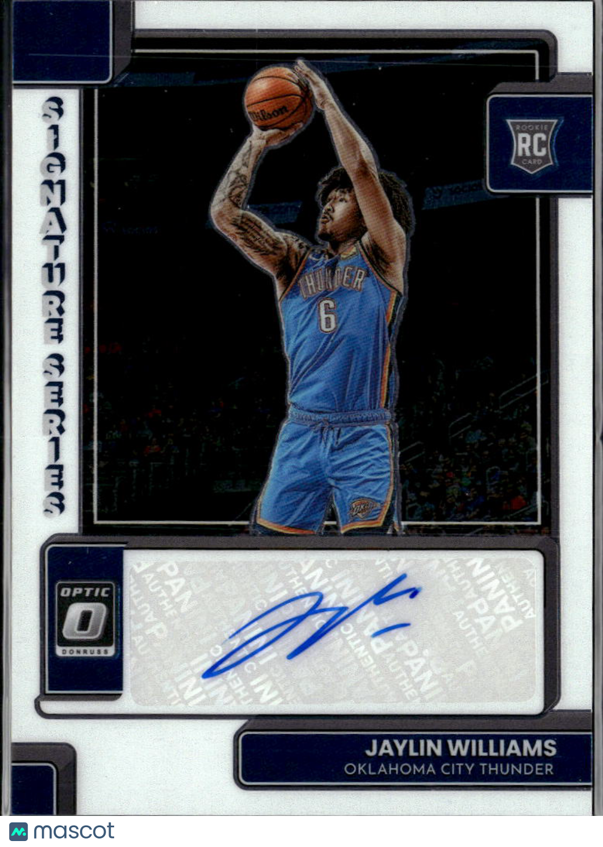Jaylin Williams 2022-23 Optic Auto Autograph RC Oklahoma City Thunder
